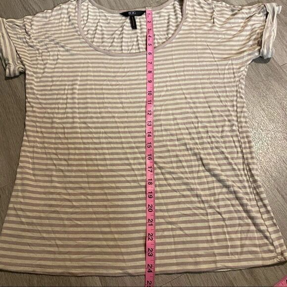 BCBG Paris striped button short sleeve blouse - Picture 7 of 7